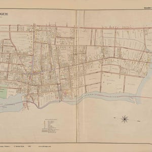 Patchogue 1902-1909 Old Town Map Reprint Suffolk County, New York, Homeowner Names, Genealogy  NY Atlas V1 #17