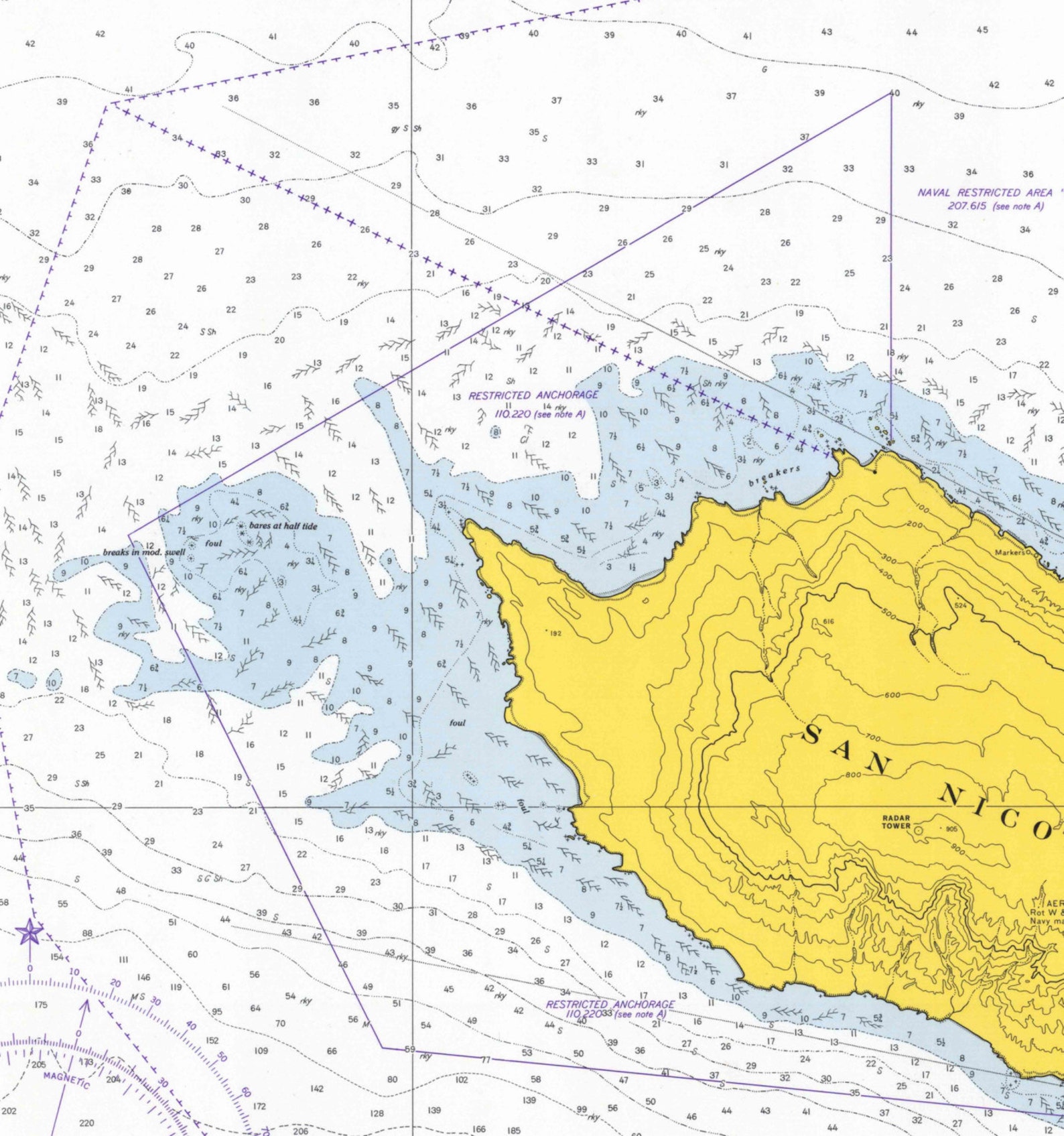 San Nicolas Island 1974 Nautical Map Reprint 5113 California - Etsy