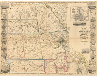 Lincoln Ri Plat Maps Providence County Rhode Island 1851 Old Wall Map Reprint | Etsy Singapore