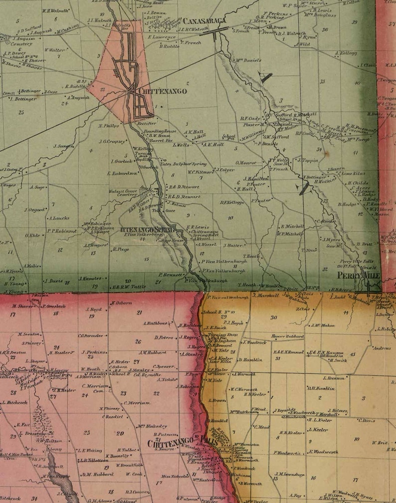 Madison County New York 1859 Old Wall Map Reprint With Etsy
