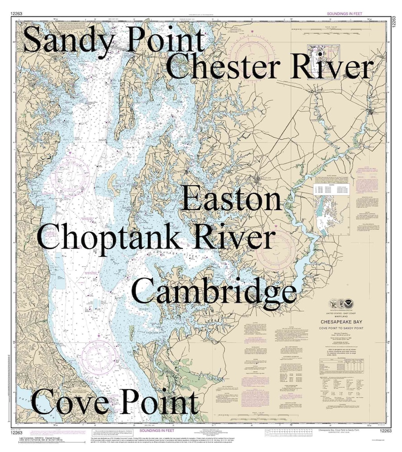 Cove Point to Sandy Point 2014 Nautical Map Reprint Etsy