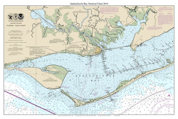 Bay 2014 Nautical Map Florida Custom Print Etsy Il C8nx 