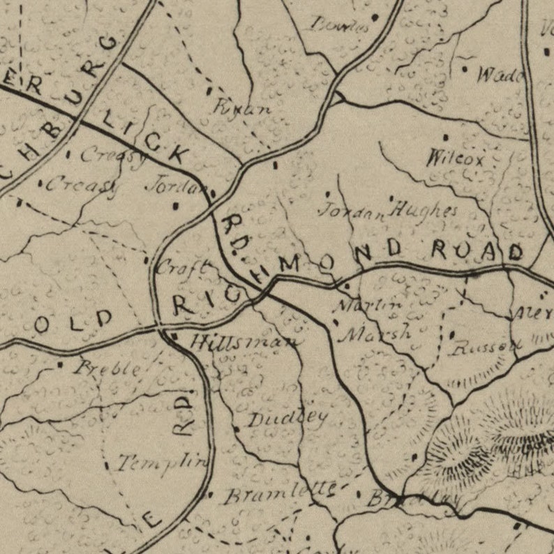 Campbell County Virginia 1864 Old Wall Map With Homeowner Etsy