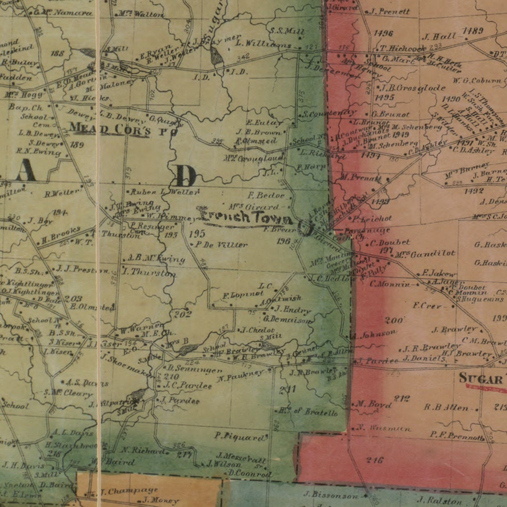 Crawford County Pennsylvania 1865 Old Wall Map with Etsy