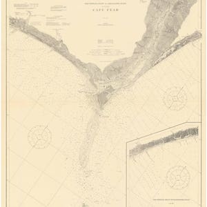 Old Topsail Inlet to Shallotte Inlet including Cape Fear -1924 North Carolina - Nautical Map Reprint  80000 AC Chart 150