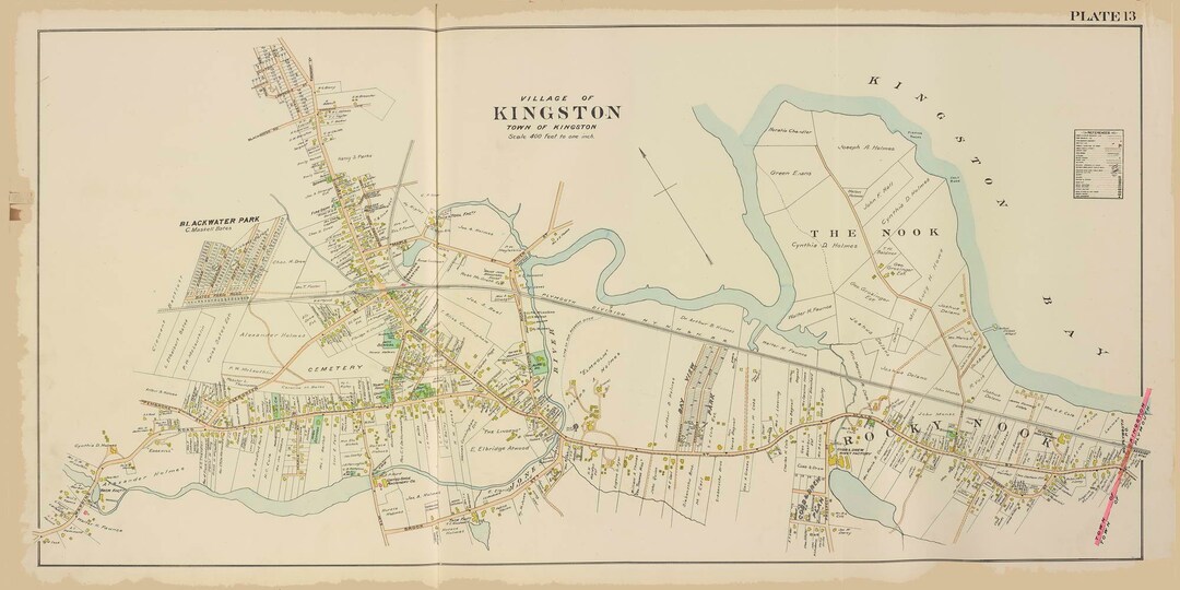 Kingston Village, Massachusetts 1903 Old Town Map Reprint, Rocky Nook