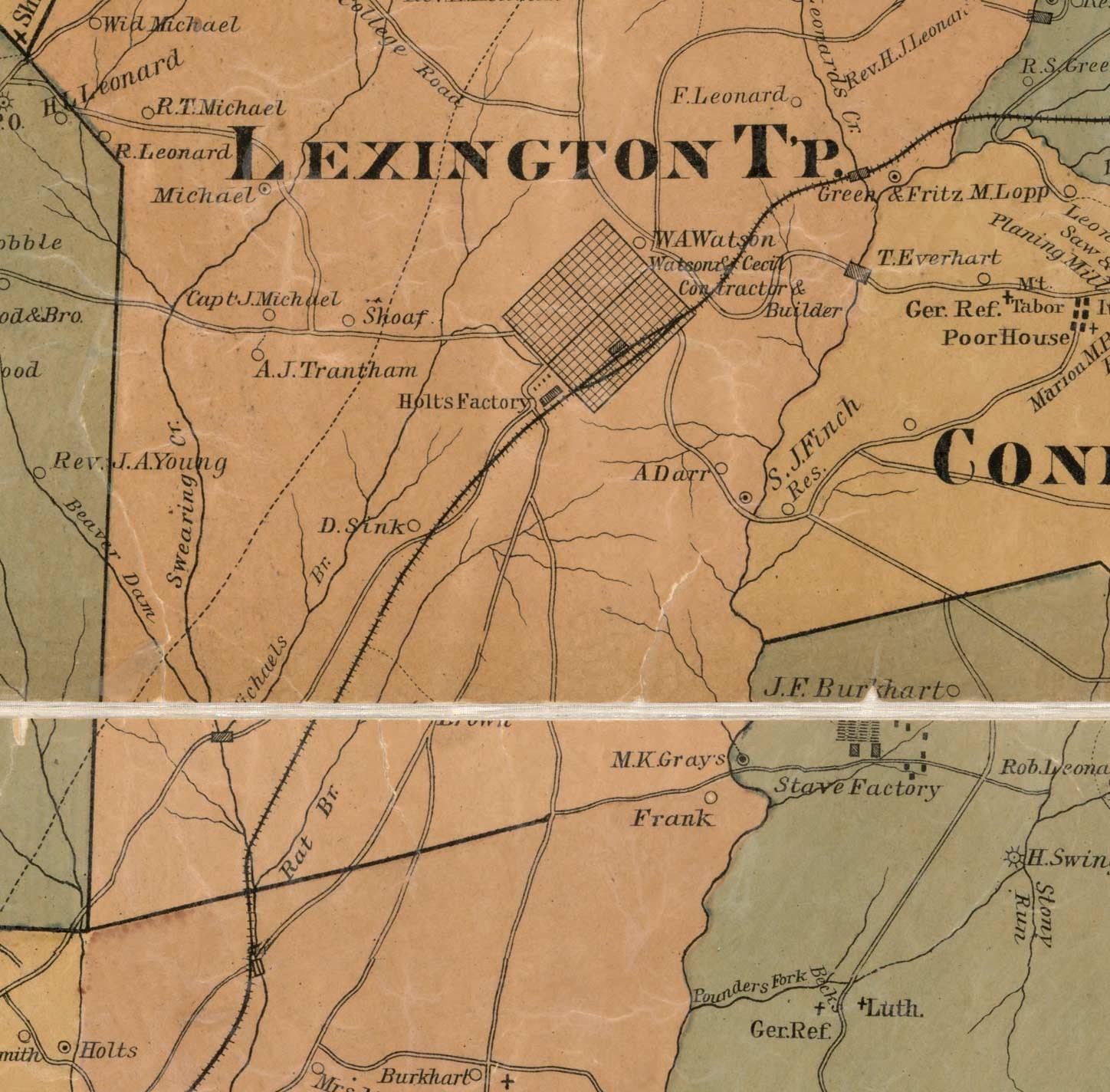 Davidson County North Carolina 1890 Old Wall Map With Etsy