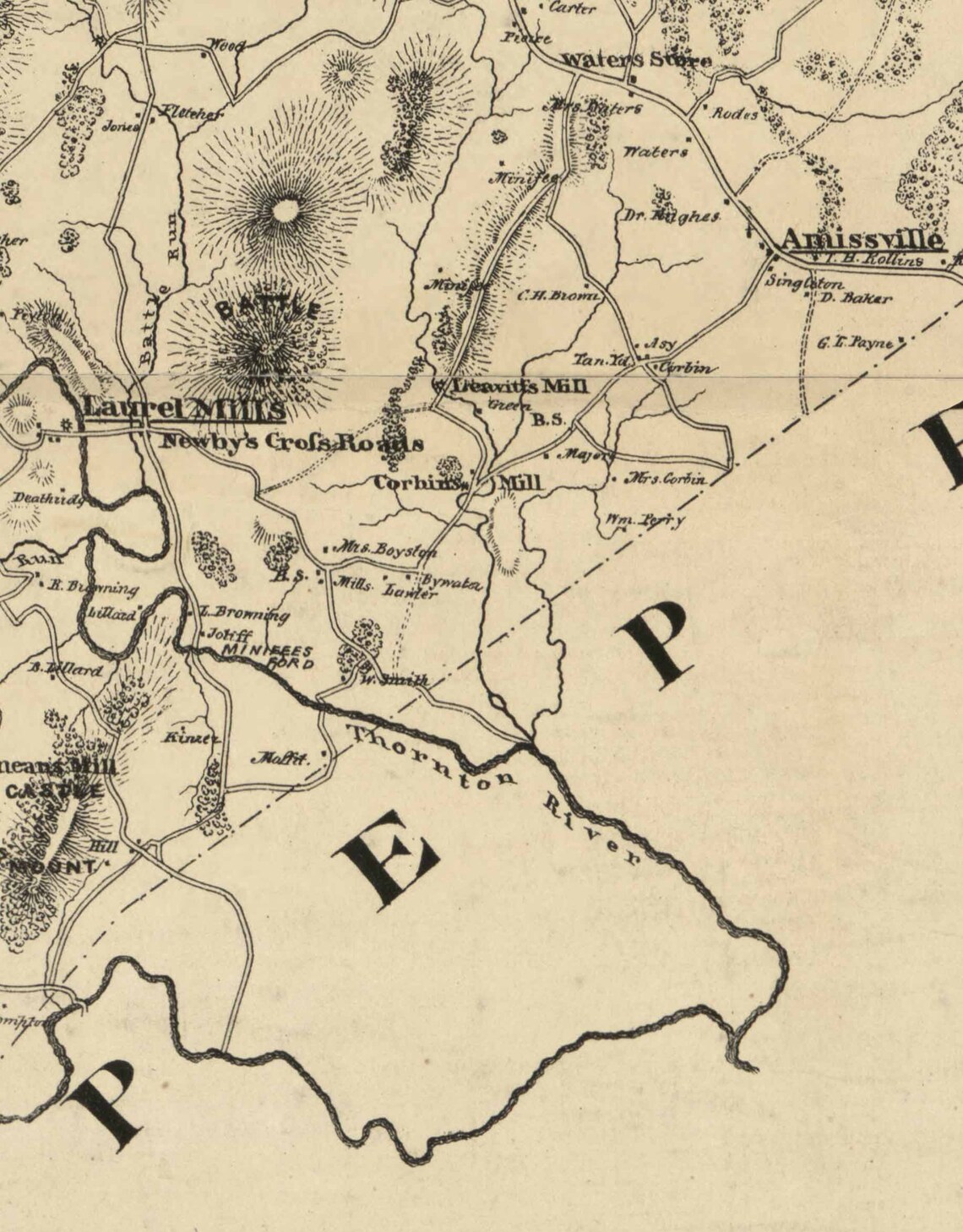 Rappahannock County Virginia 1875 Old Wall Map With Etsy