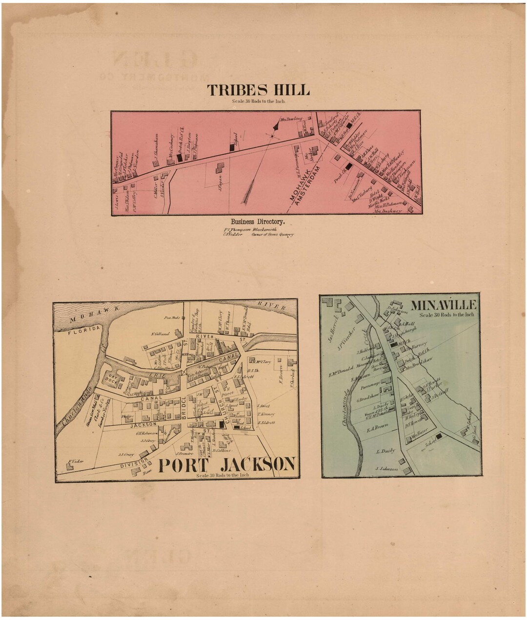 Tribes Hill Port Jackson Minaville 1868 Montgomery & Fulton Etsy