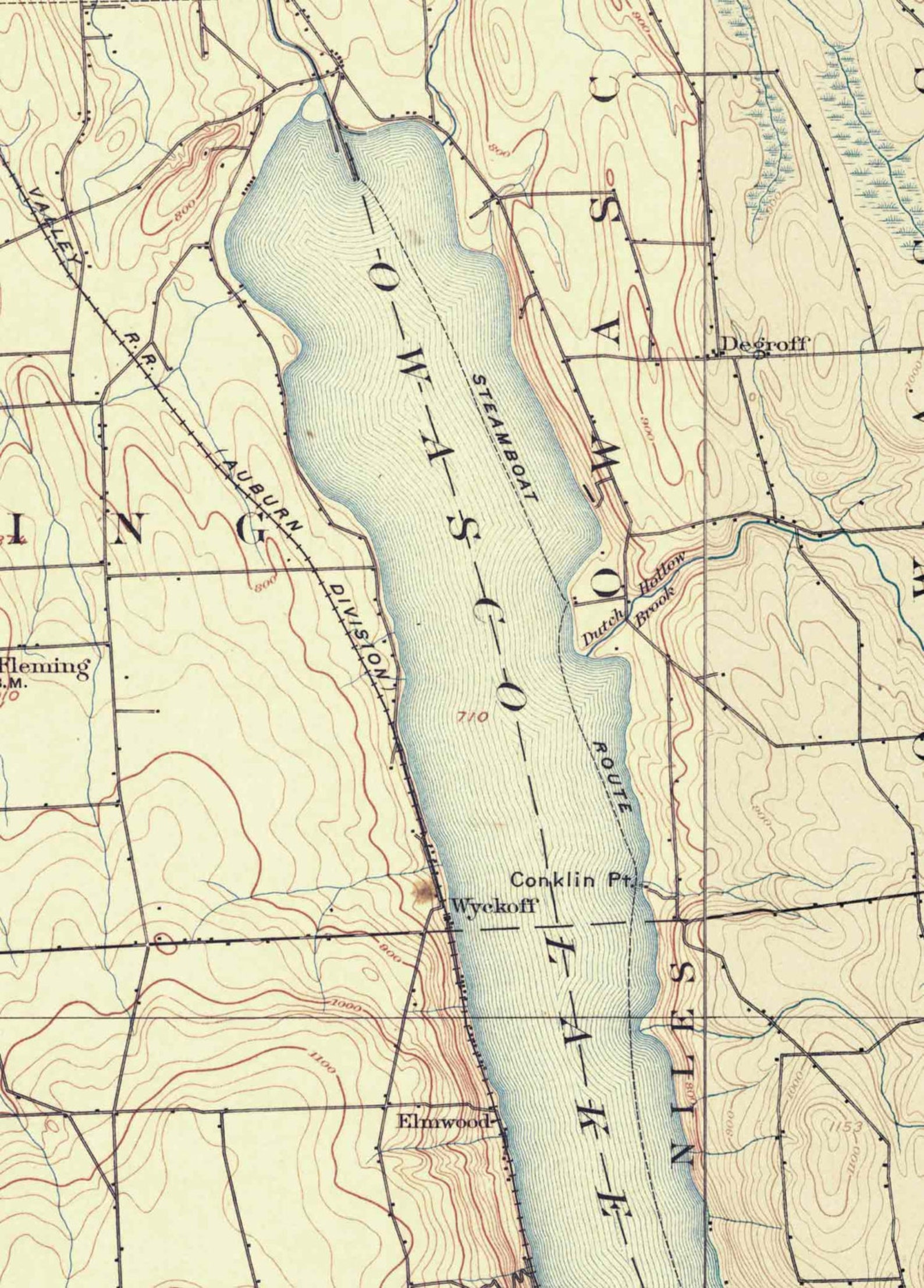 Owasco Lake 1902 USGS Old Topographic Map Custom Composite Etsy