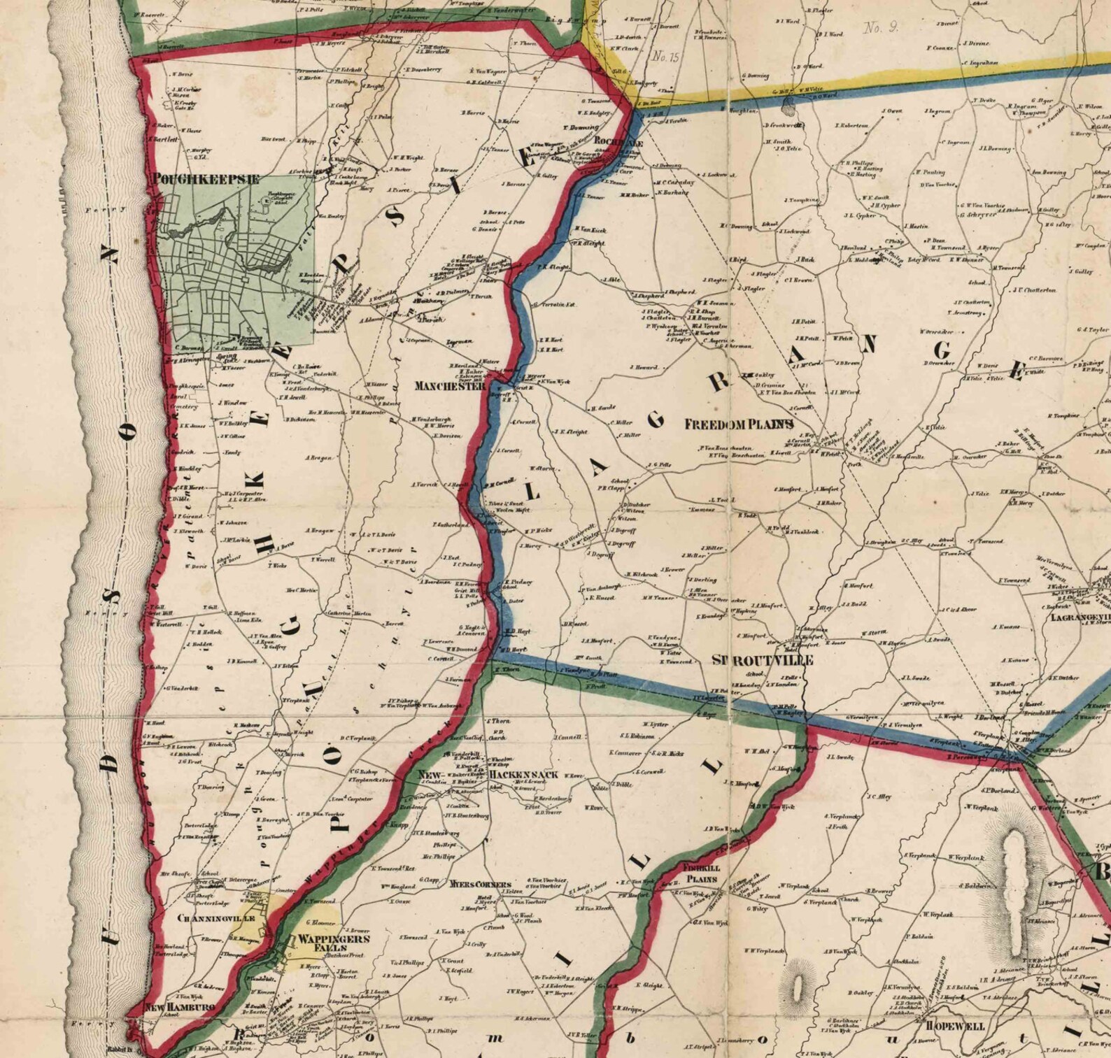 Dutchess County New York 1858 Old Wall Map Reprint With Etsy