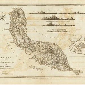 Curacao - 1788 Map Jefferys West Indian Atlas - Reprint