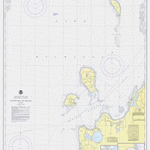 Platte Bay to Leland - Lake Michigan - 1975 - Michigan - Nautical Map Reprint 80,000 scale - Great Lakes #7 - 705