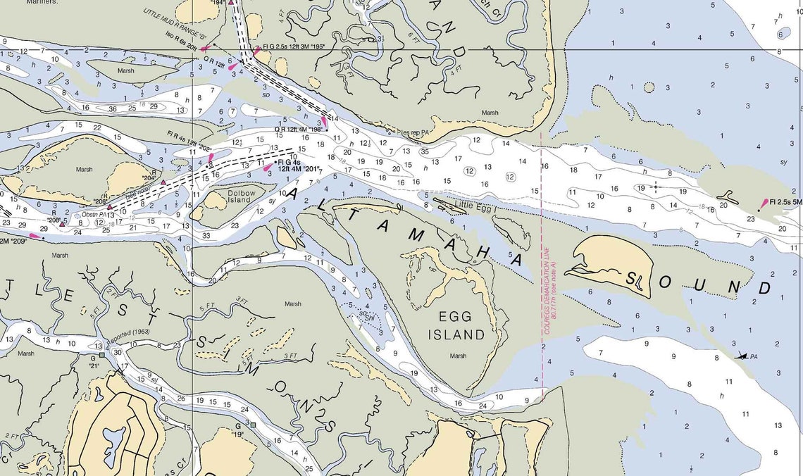 Altamaha Sound 2011 Old Map Nautical Chart Etsy