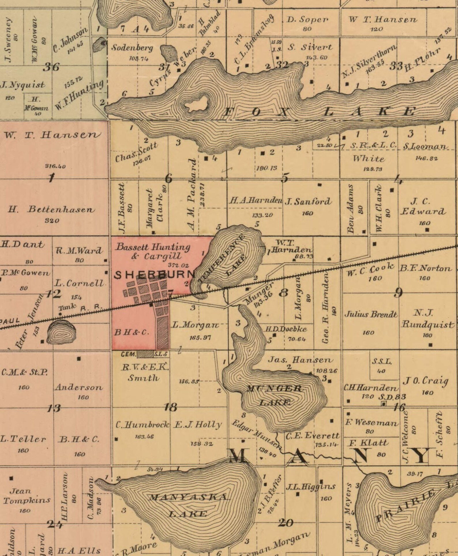 Martin County Minnesota 1887 Old Wall Map Reprint With Etsy