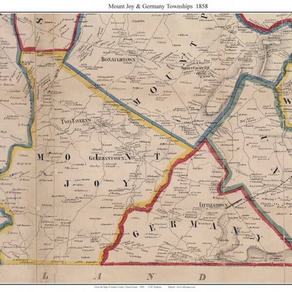 Old Map of Littlestown Etsy