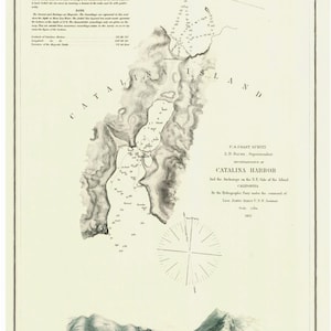 Catalina Harbor 1852 Nautical Map - Reprint - California  -  PC Harbors 613