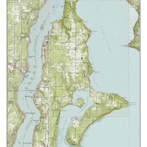 Vashon Island - Ca. 1949 - USGS Old Topographic Map Custom Composite Washington 15x15 - Etsy