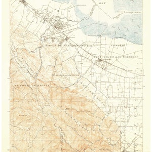 Palo Alto 1899 Old Topo Map - Edited reprint of the original quad - 15x15 USGS Topographic California