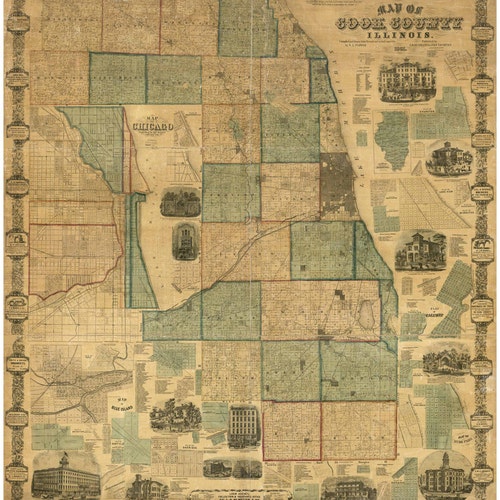 Branch County Michigan 1858 Wall Map Reprint With Homeowner - Etsy
