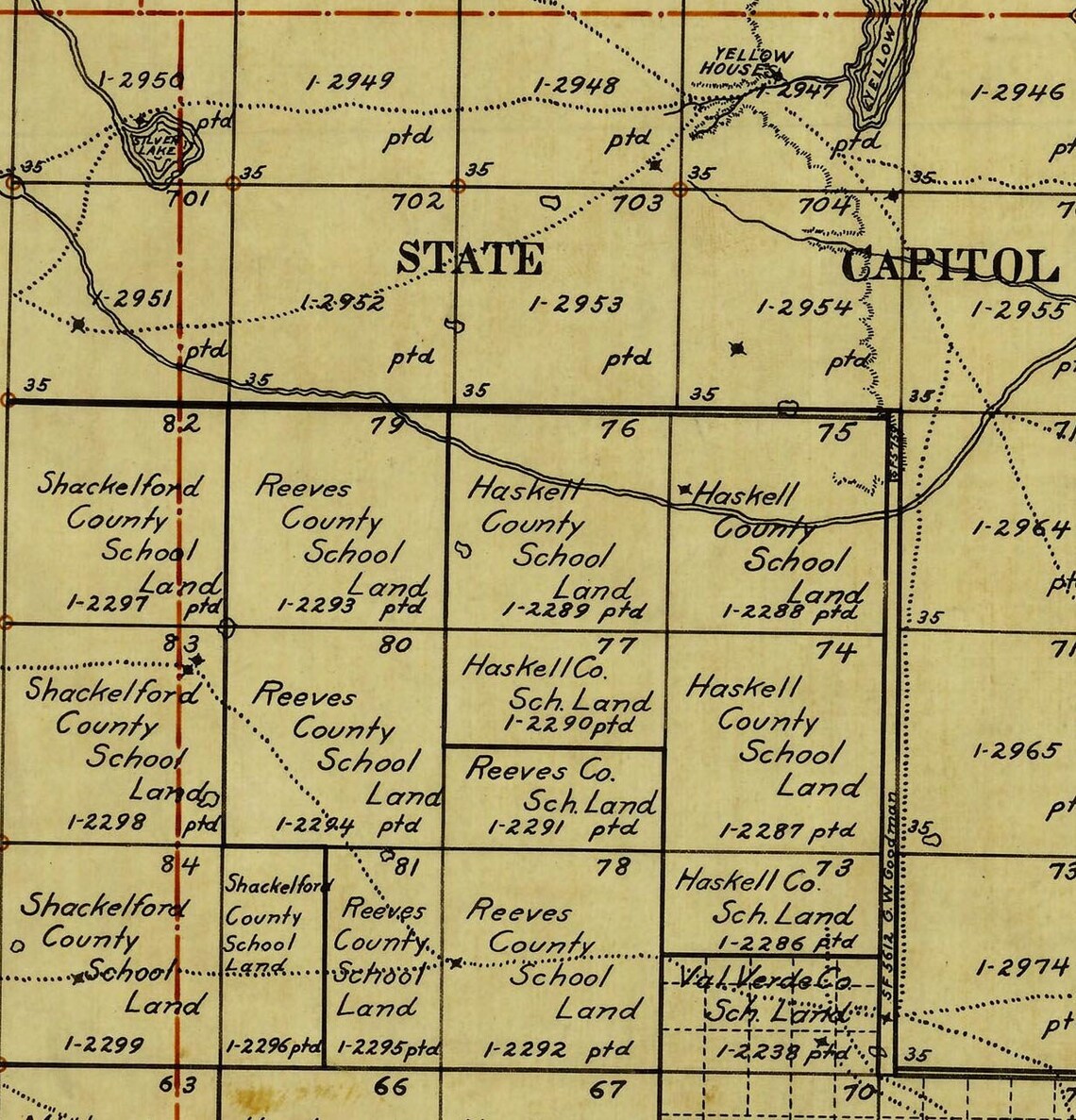 Hockley County Texas 1914 Old Wall Map Reprint With Lot Etsy