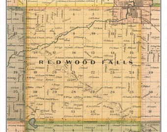 Redwood Falls Mn Map Redwood Falls | Etsy