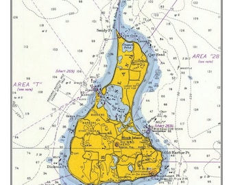 Block Island 1957 Nautical Chart Custom 80000 NY 114-120