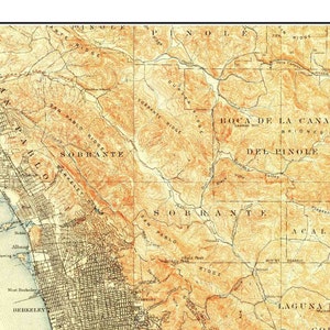 San Francisco 1915 Custom Old Topo Map USGS The City Marin County East Bay Daly City Composite Reprint California image 3