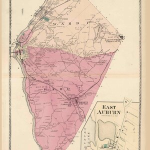 Lewiston 1873 - Old Town Map Reprint - Androscoggin County, Maine - Homeowner Names - Genealogy - ME Atlas