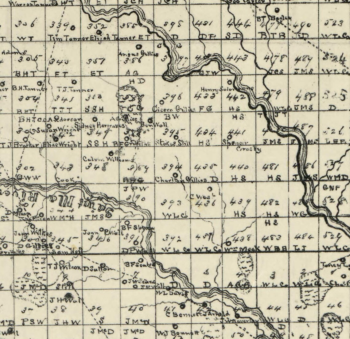 Coffee County Old 1891 Map Wall Map With Homeowner Etsy