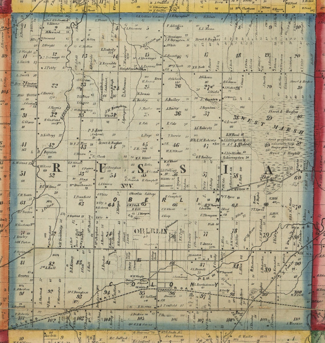 Lorain County Ohio 1857 Old Wall Map Reprint With Homeowner Etsy