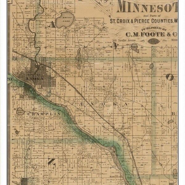 Ramsey County Mn Map Etsy