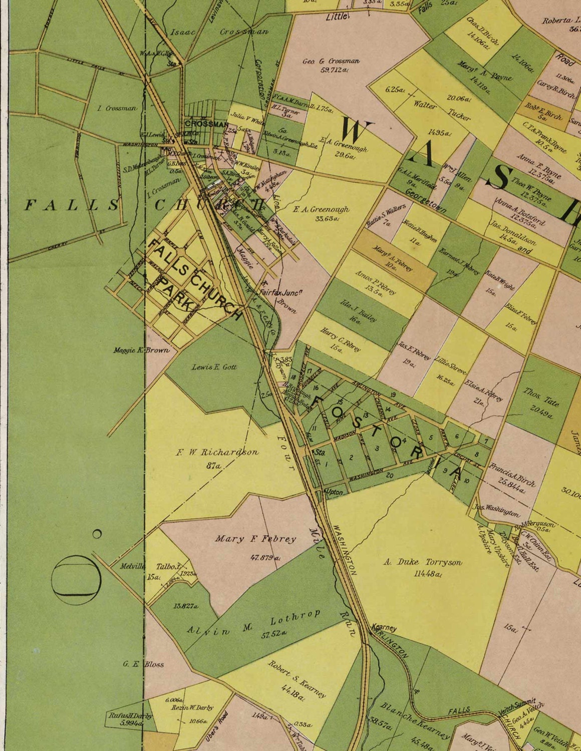 Alexandria County Virginia 1900 - Old Wall Map With Homeowner Names ...