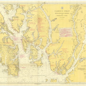 Revillagigedo Channel to Portland Canal 1918 Nautical Map  -  PC 8100 Reprint Alaska