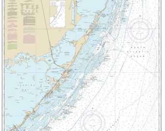 Biscayne Bay Nautical Chart Biscayne Bay Charts | Etsy