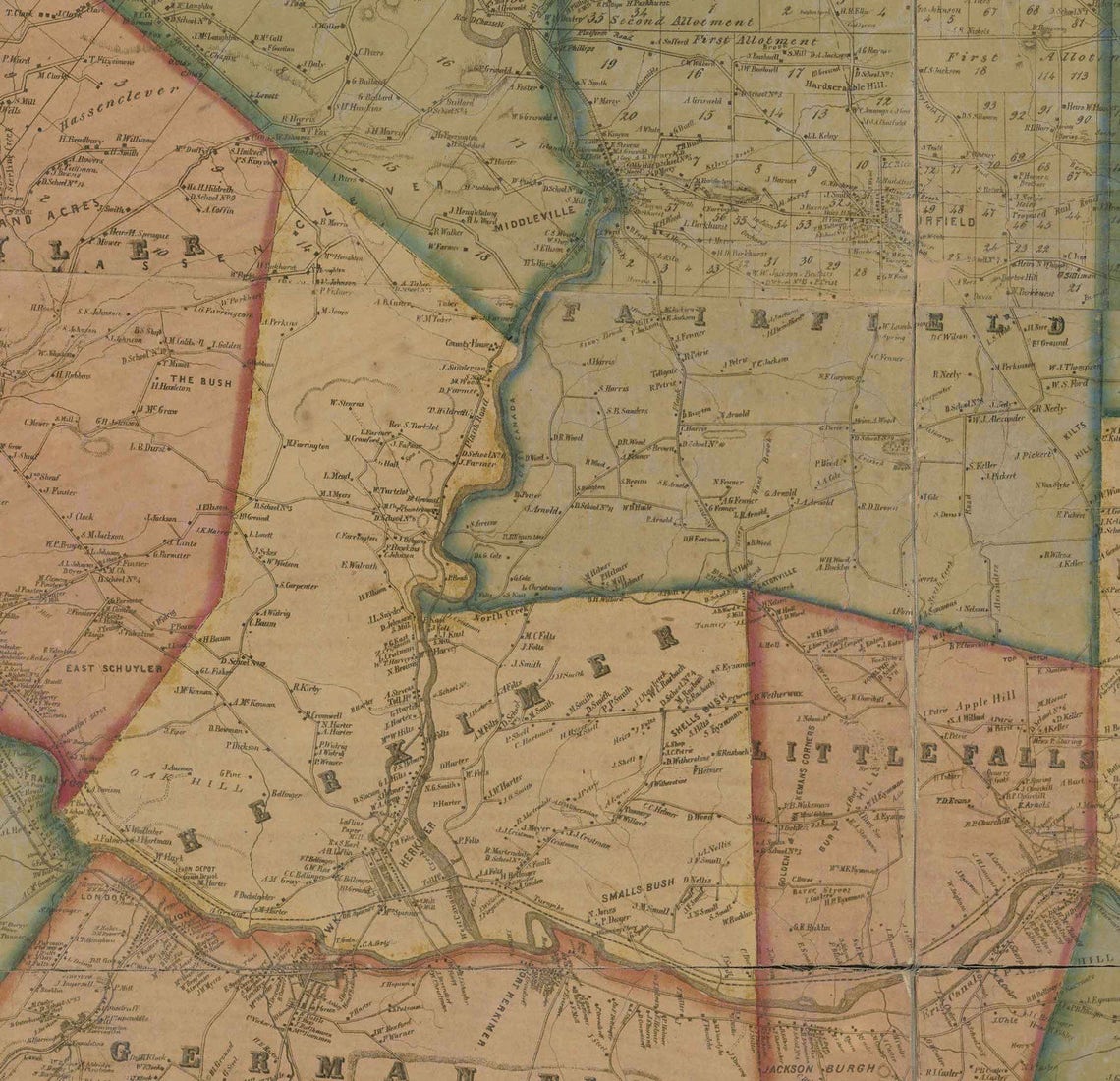 Herkimer County New York 1859 Old Wall Map Reprint with Etsy
