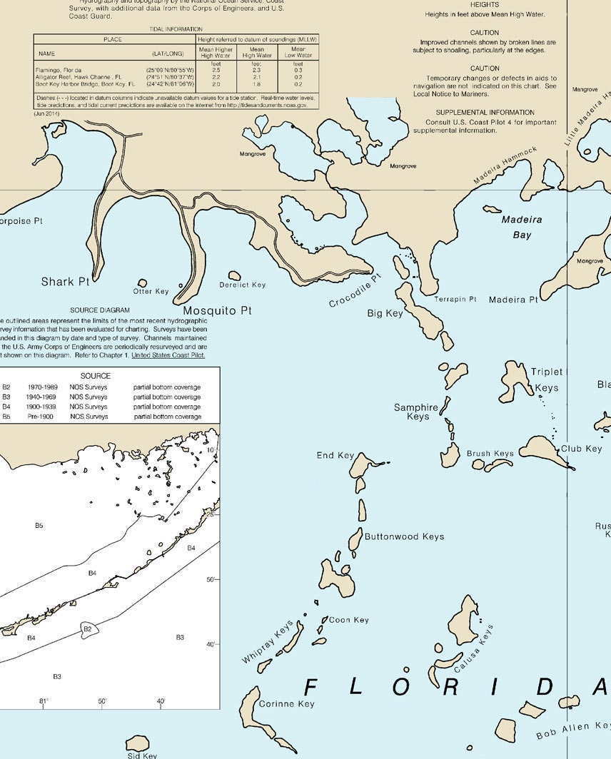 Florida Keys - Alligator Reef to Sombrero Key 2014 - Nautical Map Vaca ...
