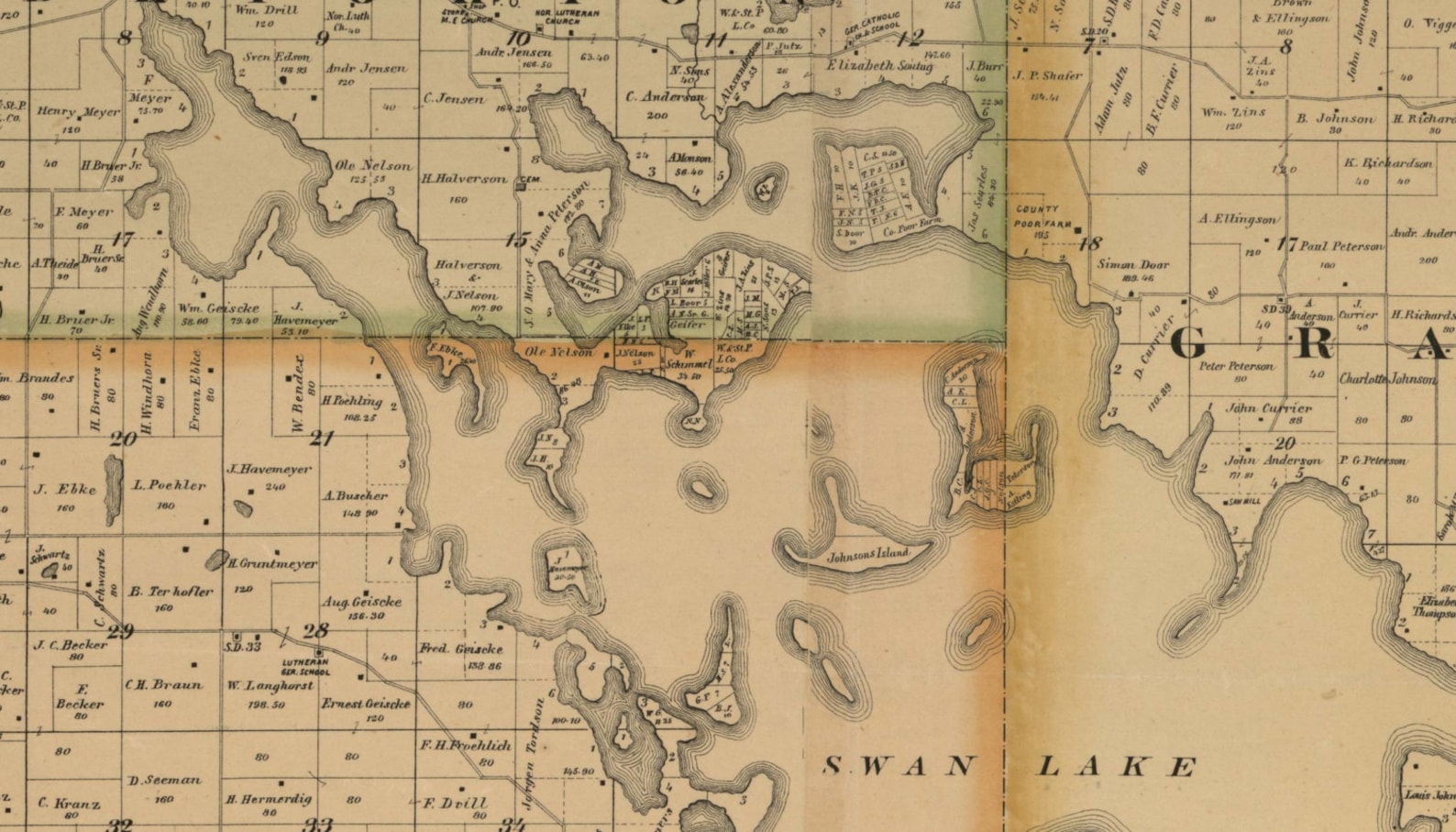 Nicollet County Minnesota 1885 Old Wall Map Reprint With Etsy