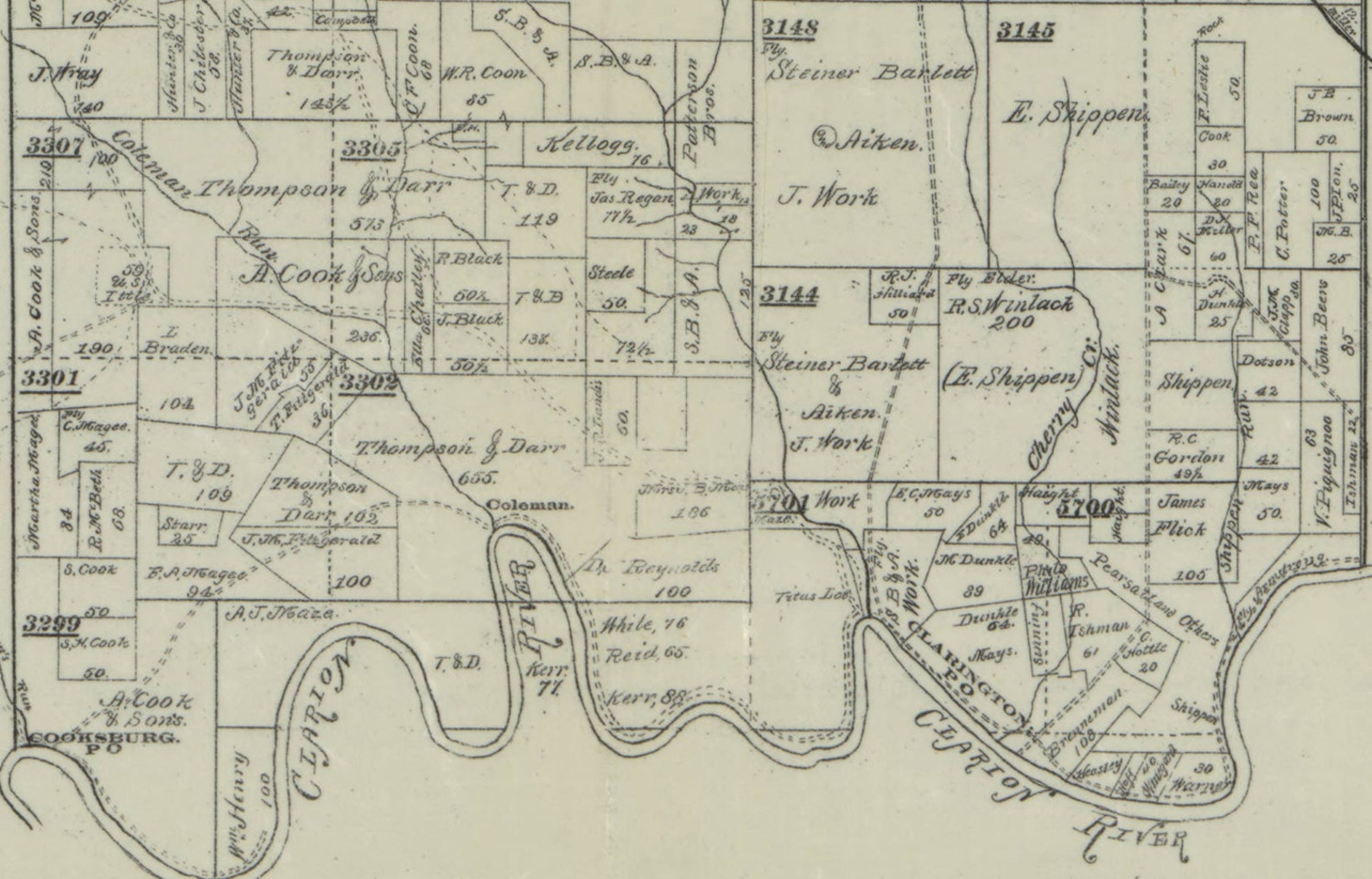Forest County Pennsylvania 1895a Old Wall Map With Landowner Etsy