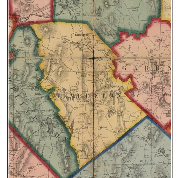 Templeton Ma Map Etsy