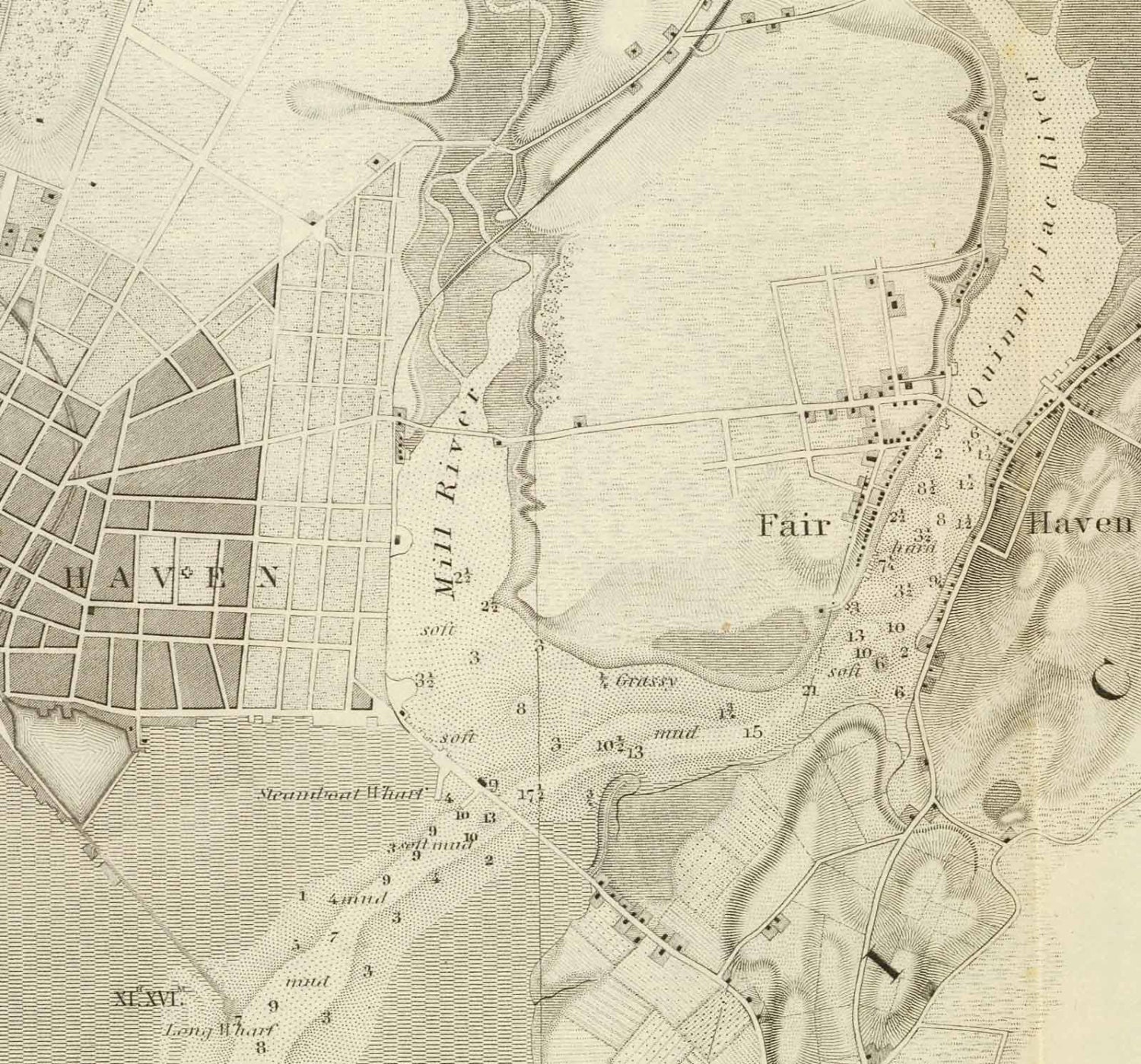 New Haven Harbor 1846 Nautical Map Reprint 18USA Etsy