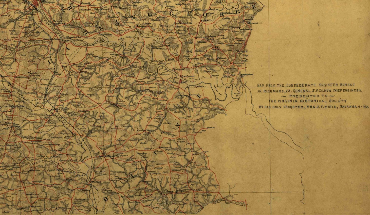 King County Virginia 1864 Old Wall Map With Etsy
