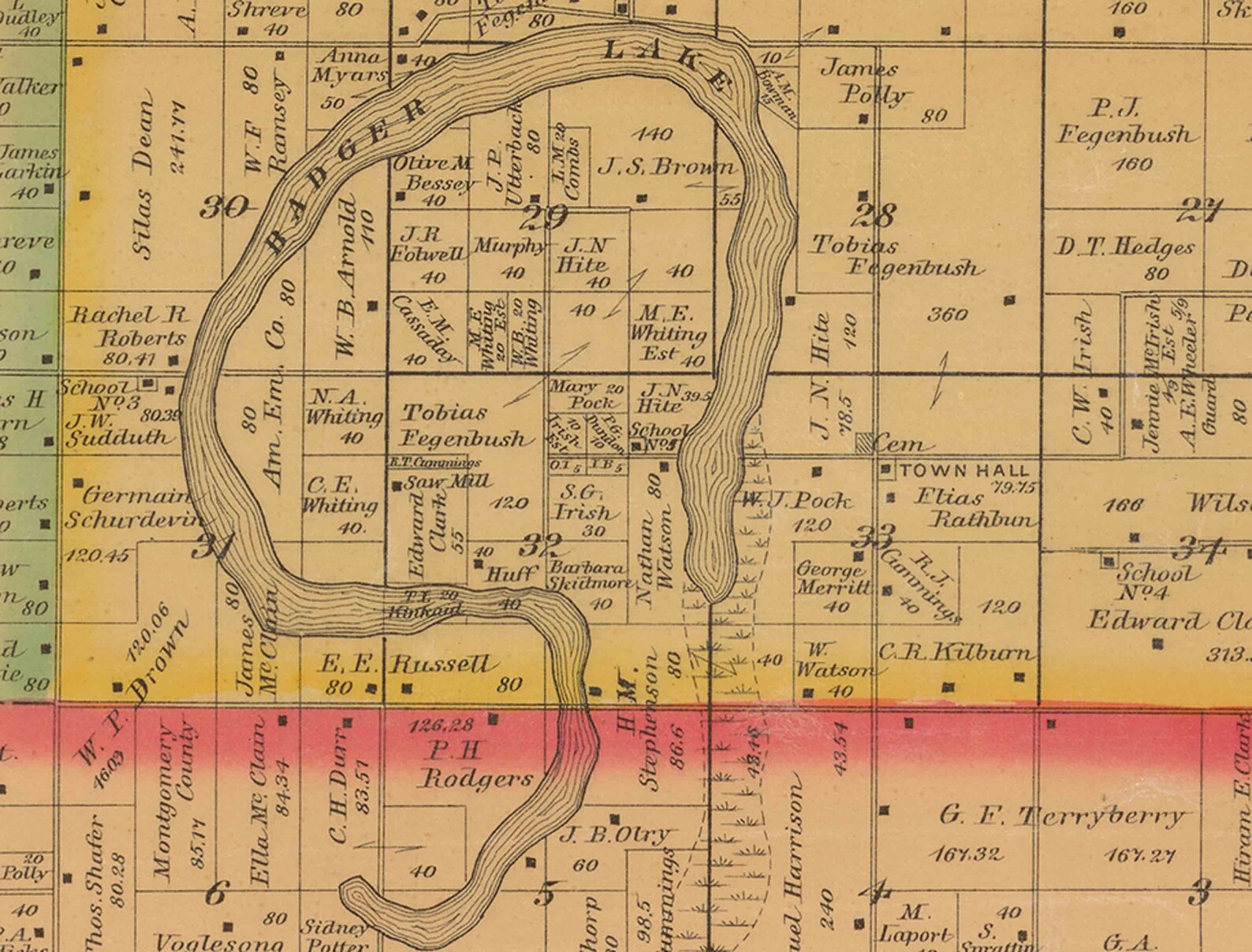 Monona County Iowa 1884 Old Wall Map With Landowner Names Farm Etsy