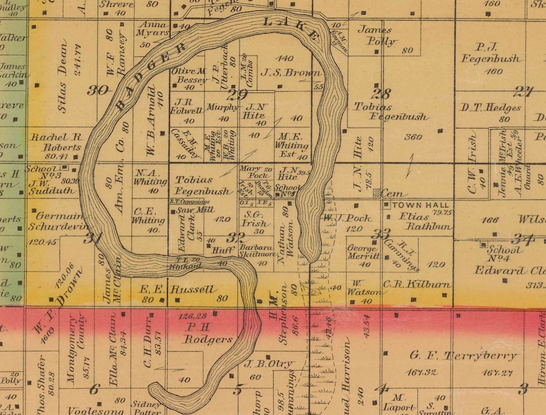 Monona County Iowa 1884 Old Wall Map With Landowner Names Farm Etsy