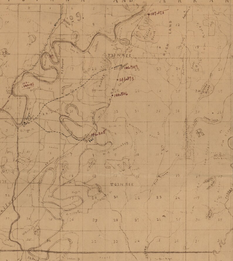 Morehouse Parish Louisiana 1896 Old County Wall Map with Etsy