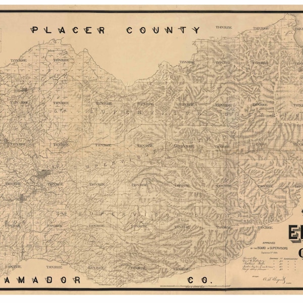 Large Map of El Dorado County California Etsy
