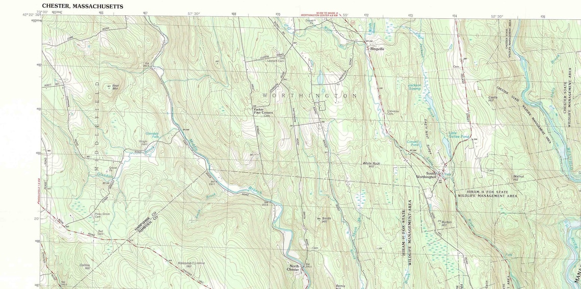 Chester 1987 Topo Map Original 125000 Folded 7576 221 OMH Etsy