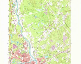 Nashua North 1968 (1976) Old Topo Map - 7x7 USGS Topographic quad reprint - 329699 New Hampshire