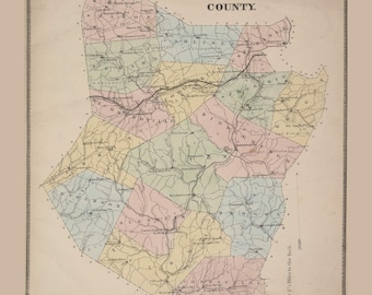 Schoharie County 1866 Map Reprint Schoharie Co Beers Atlas New York #63