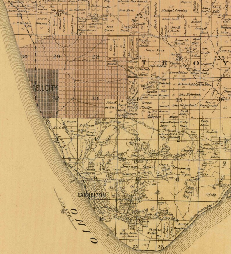 Perry County Indiana 1894 Old Wall Map Reprint With Etsy